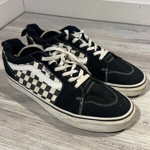 Vans Men's Filmore Black/White Suede Canvas Mix Skate Shoes - Size 13